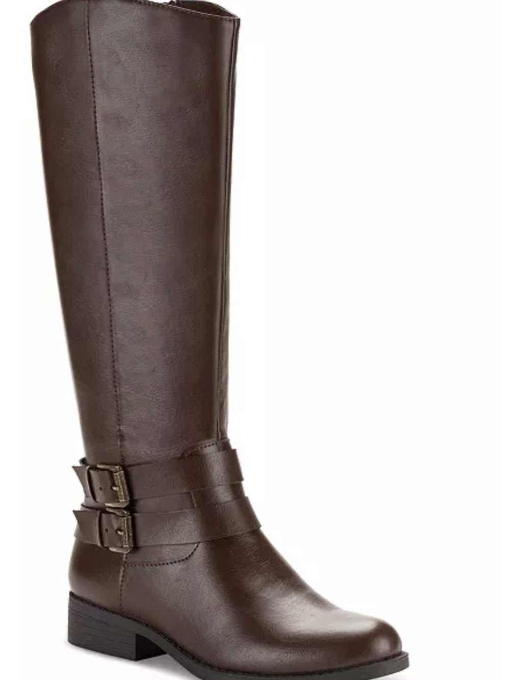 Style & Co. Dark Brown Over-the-Knee Buckle Riding Boots size 8.5 wide calf